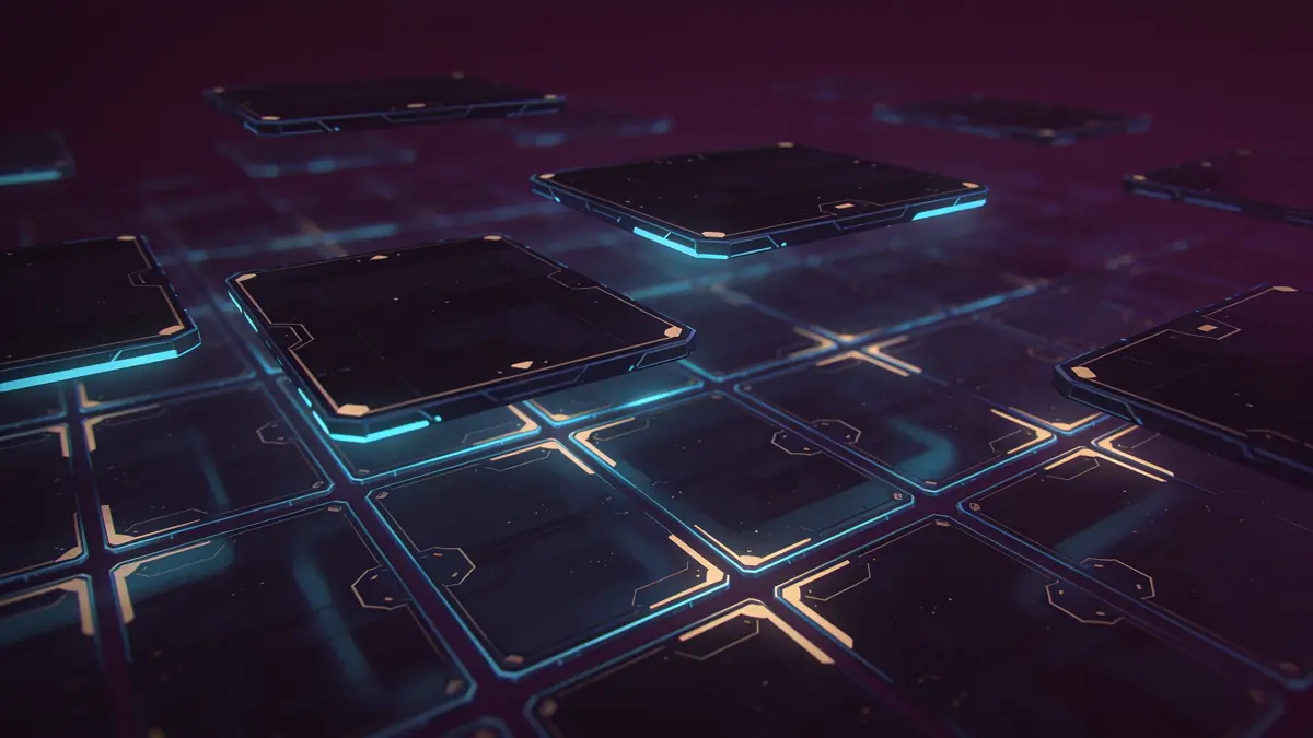Dark abstract illustration of an online casino lobby interface with card and reel motifs
